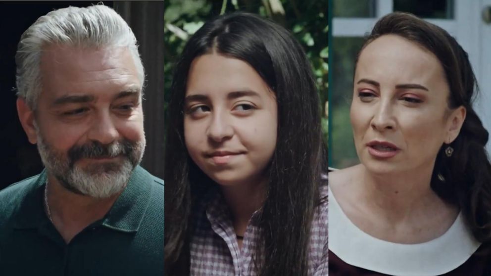 El acercamiento romántico en "Melissa" (Foto captura de Telefe).