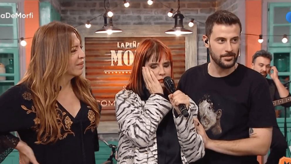 El enojo de Fabiana Cantilo en "La Peña de Morfi". (Foto captura de Telefe).