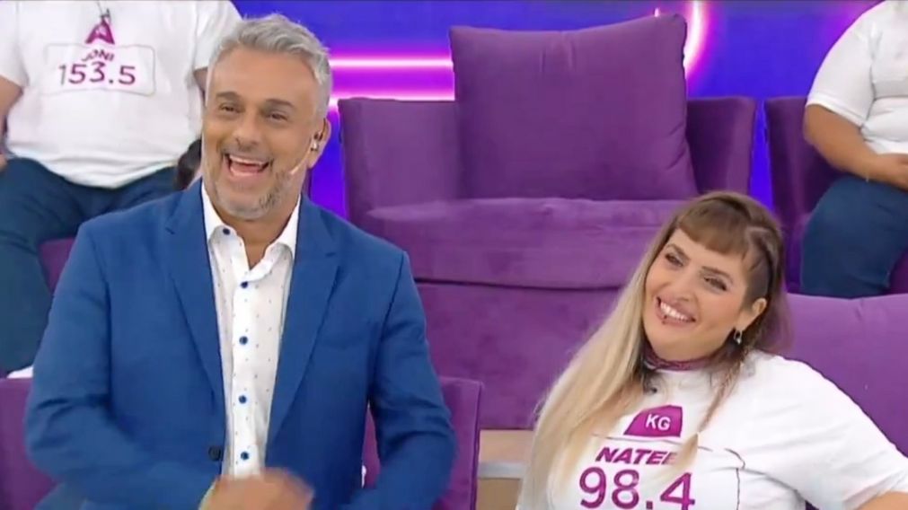 "Cuestión de peso": Natee le realizó un romántico pedido a Mario Massaccesi. (El Trece)