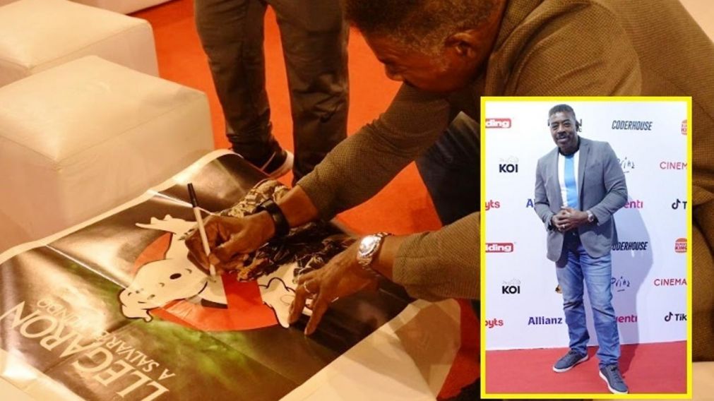 Ernie Hudson se calzó la albiceleste y firmó pósters de Los Cazafantasmas.