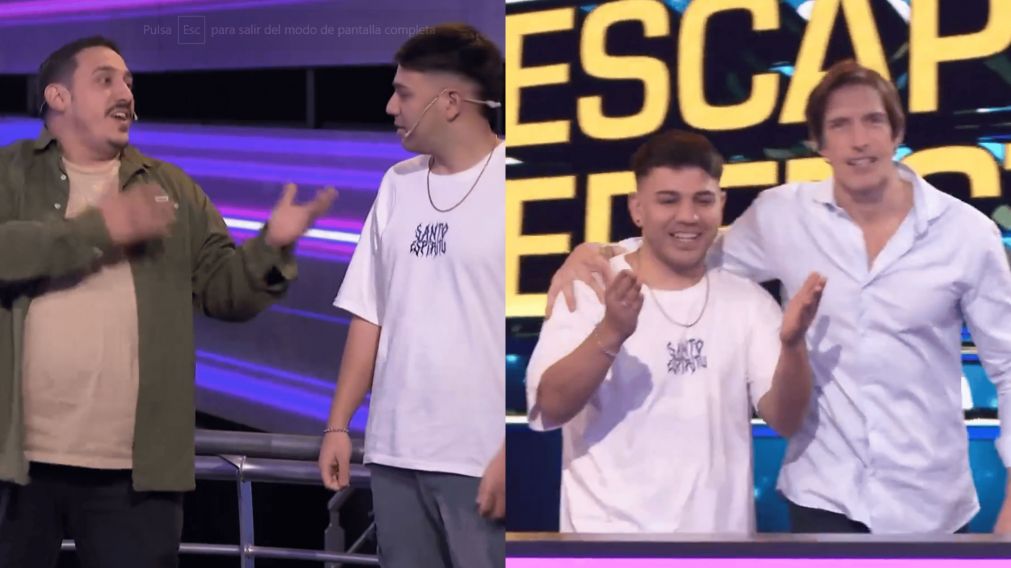 Dos amigos en "Escape perfecto" ganaron en grande en el nombre del amor. (Captura Telefe)