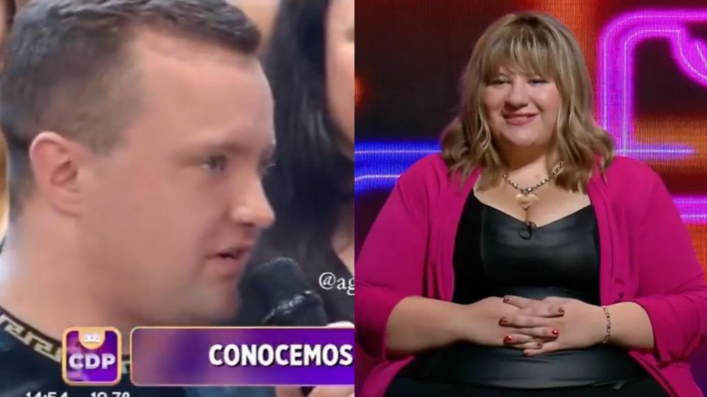 Una participante y su novio en "Cuestión de peso" (Foto captura de El Trece).