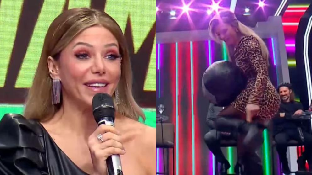 "Los 8 escalones": Evangelina Anderson protagonizó una caída en medio de su performance. (El Trece)