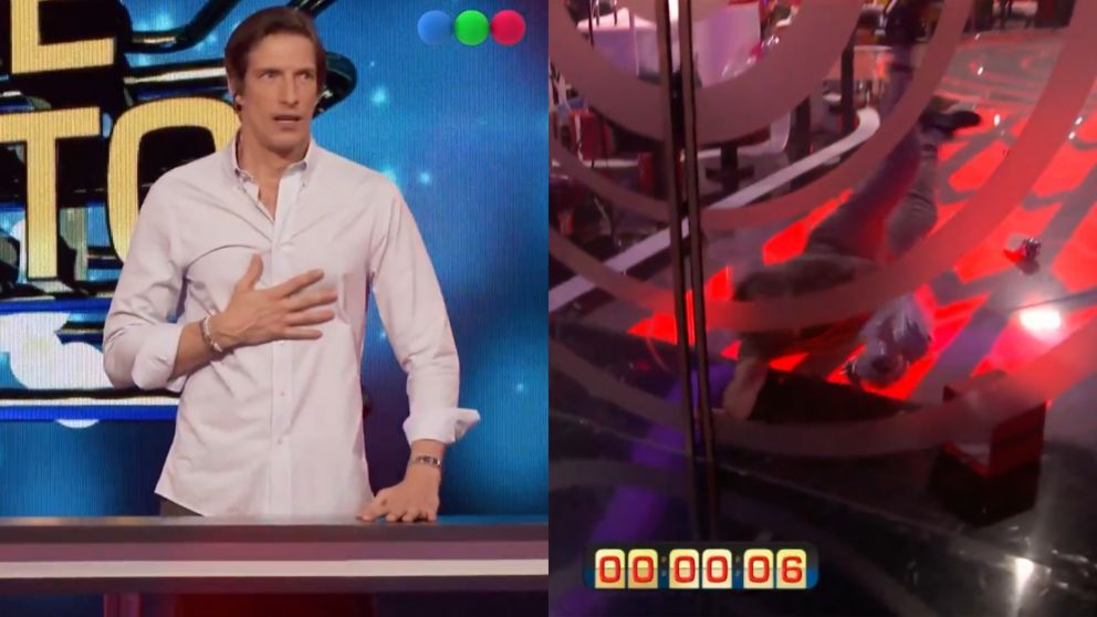La increíble salvada de un participante de "Escape perfecto". (Captura Telefe)