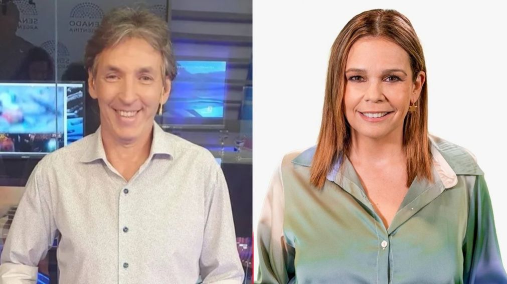 Mariana Contartessi y Carlos Stroker, la dupla del prime time de Crónica. (Instagram: @strokercarlos y Crónica)