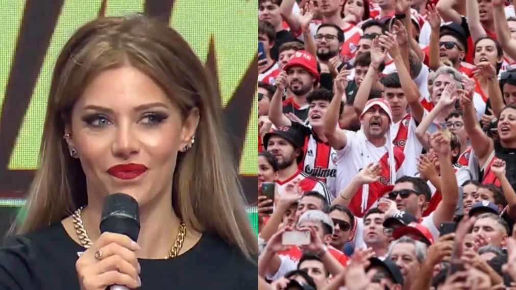 Evangelina Anderson bailó"Axé" en "Los 8 Escalones" y generó la reacción de los fanáticos de River. (Foto: TN y La Página Millonaria).
