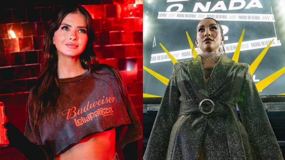 La China Suárez, sobre María Becerra. (Instagram/@sangrejaponesa y @mariabecerra).