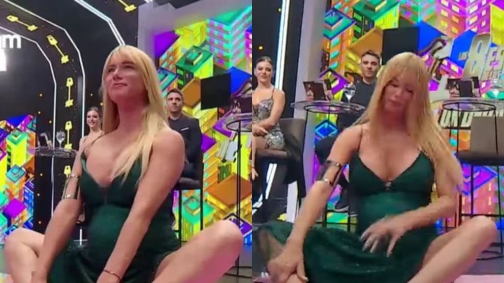 Nicole Neuman, con seis meses de embarazo, hizo una arriesgada pose de yoga en "Los 8 escalones".