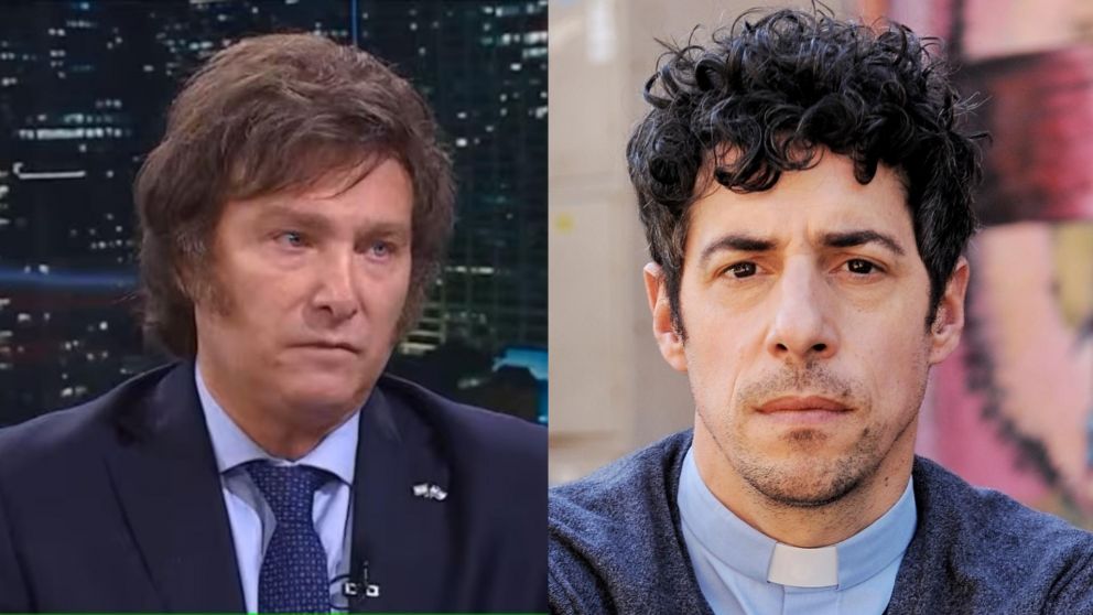 El cruce de Esteban Lamothe y Javier Milei (Foto web).