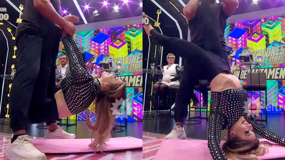 Evangelina Anderson se contorsionó en "Los 8 escalones". (Captura El Trece)