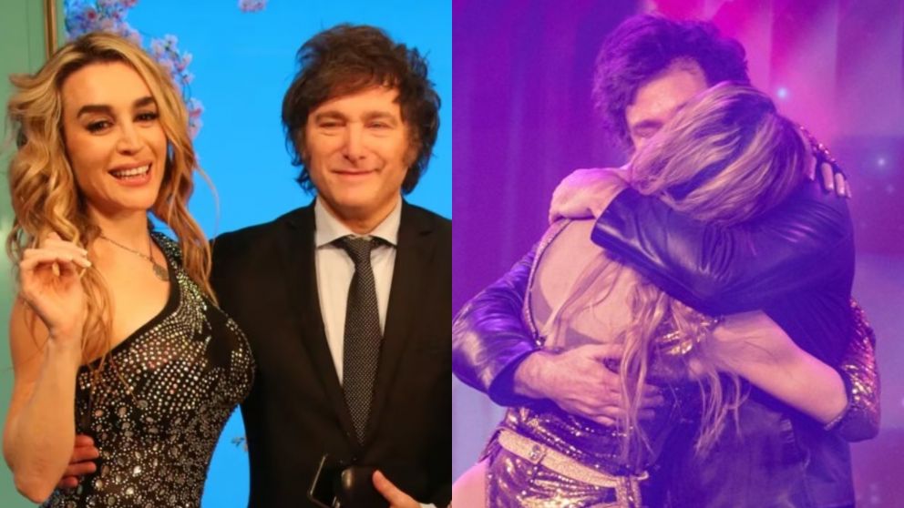 Fátima Florez y Javier Milei se besaron apasionadamente en el día del cumpleaños de la imitadora. (Foto: Ciudad Magazine y Clarin).