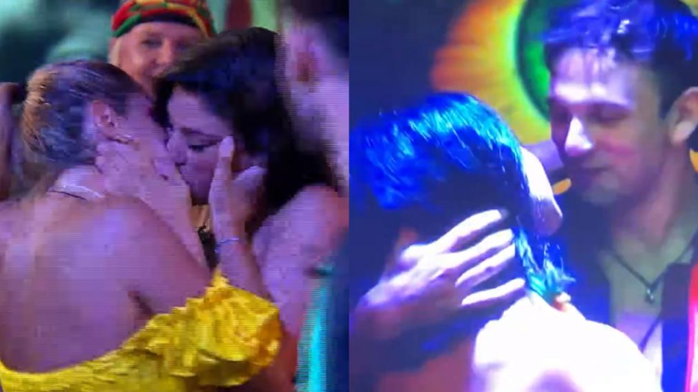 Sabrina, Rosina, Lucía y Bautista, a los besos en "Gran Hermano 2024". (Captura DVGO)