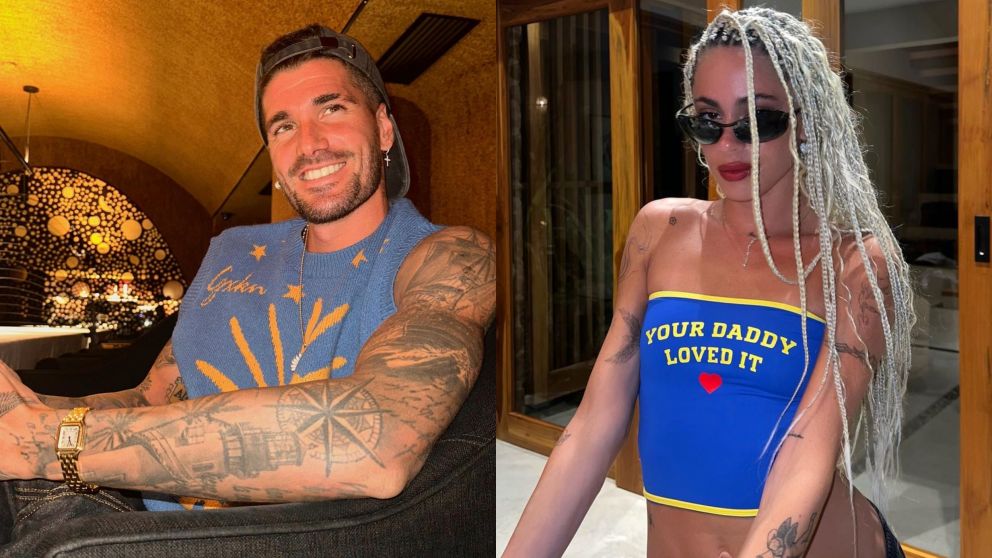 Rodrigo de Paul y un peculiar gesto dedicado a Tini Stoessel. (Instagram: @rodridepaul y @tinistoessel)