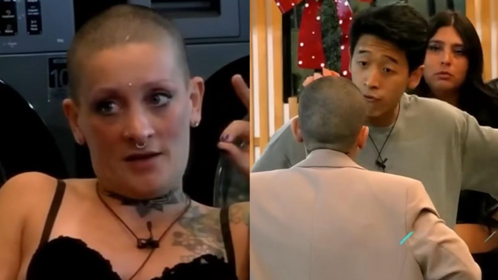 La pelea de Furia y Martín en "Gran Hermano" (Foto captura de Telefe).