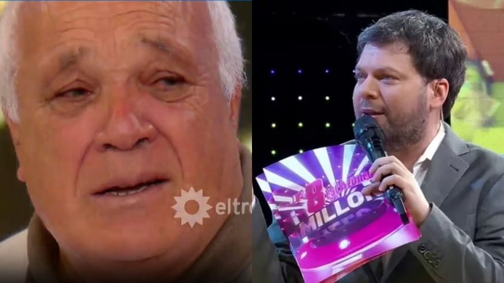 "Los 8 escalones": el padre de un participante rompió en llanto tras la victoria de su hijo. (El Trece)