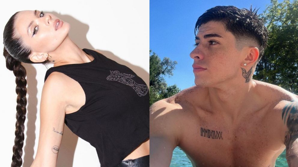 El beso de la China Suárez y Lauty Gram (Instagram/@sangrejaponesa y @lautygramcito).