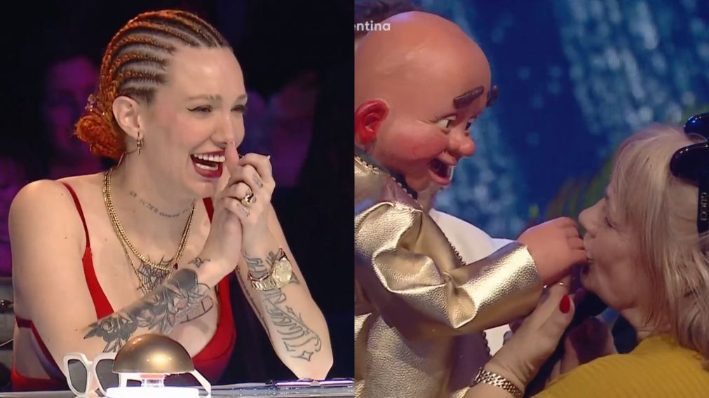 El inesperado romance entre la abuela de La Joaqui y un concursante de "Got Talent". (Captura Telefe)