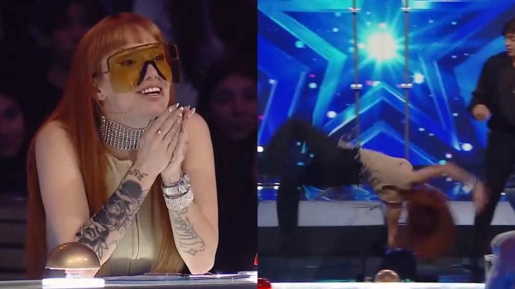 El riesgoso truco de La Joaqui en "Got Talent 2023". (Captura Telefe)
