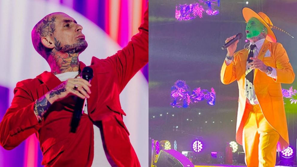 Emanuel Noir de "Ke Personajes" sorprendi� al disfrazarse de "La M�scara" durante un recital.