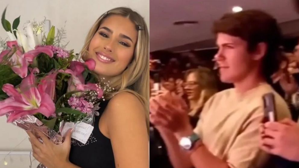 Marcos Ginocchio sorprendió a Julieta Poggio en el estreno de "Coqueluche".