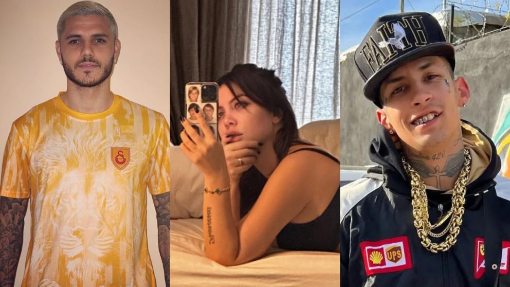 El palito de Wanda Nara para Mauro Icardi y L-Gante.