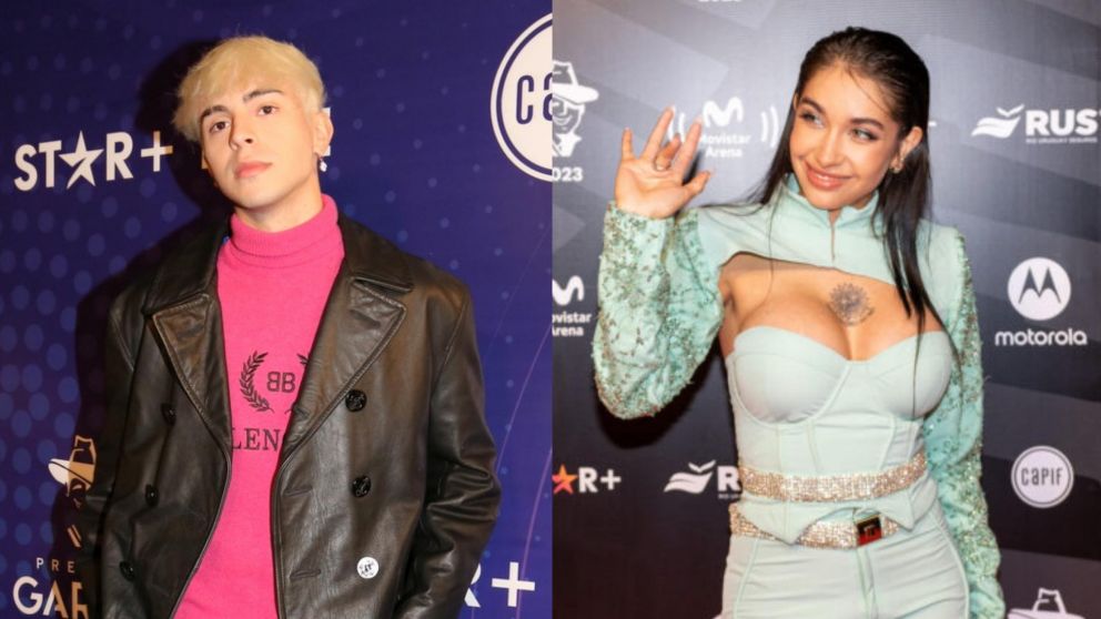 María Becerra y su pícara mirada a Rusherking en los "Premios Gardel".