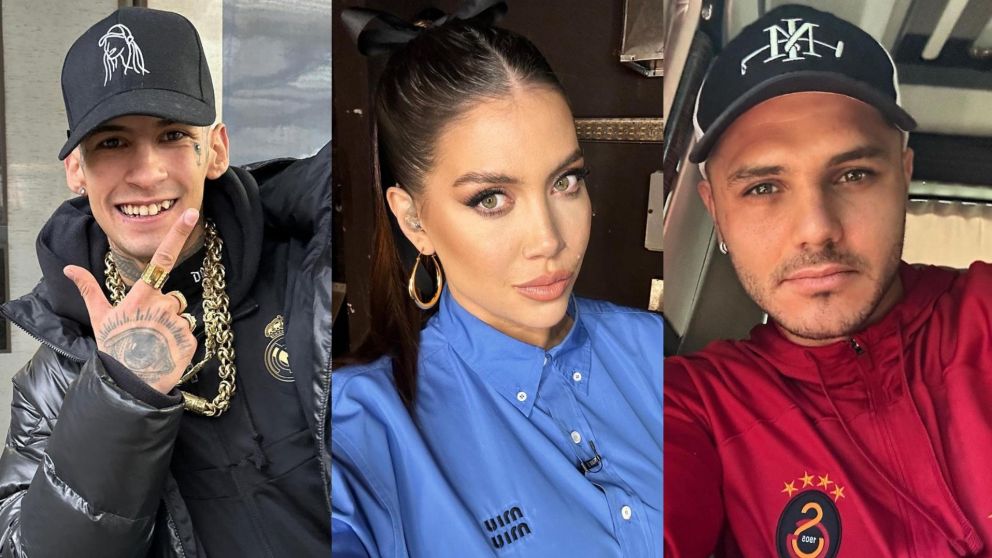 L-Gante, Wanda Nara y Mauro Icardi.