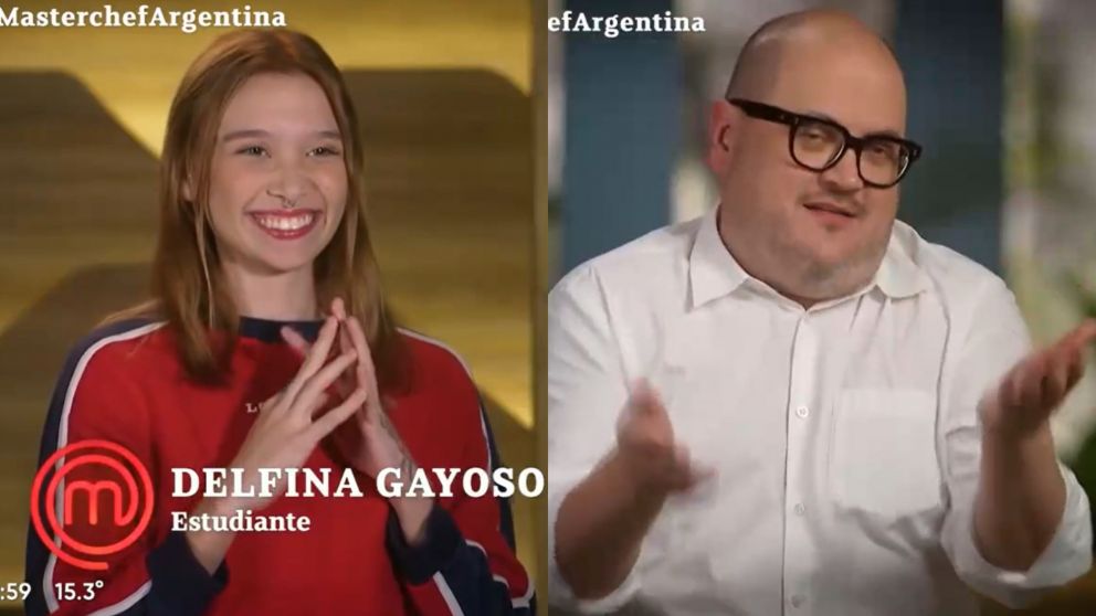 Delfina se divirtió molestando a Rodolfo en la gala de eliminación de "MasterChef".