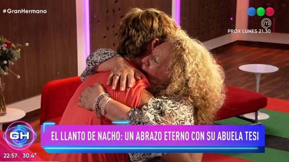 Nacho y Tesi, su abuela, protagonizaron el momento emotivo del martes en Gran Hermano (Captura de pantalla).