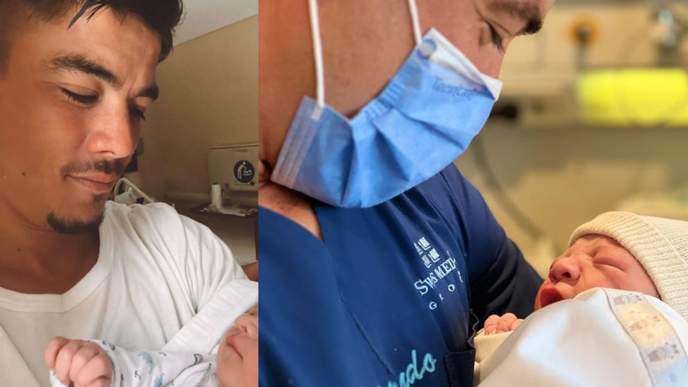 El Carpintero de "Bienvenidos a bordo" tras el nacimiento de su primer hijo.