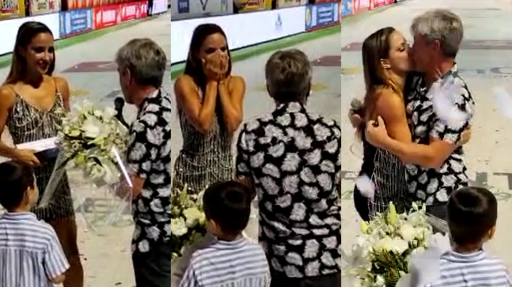 El Chato Prada y Lourdes Sánchez se comprometieron. (Gentileza Diario El Libertador de Corrientes)