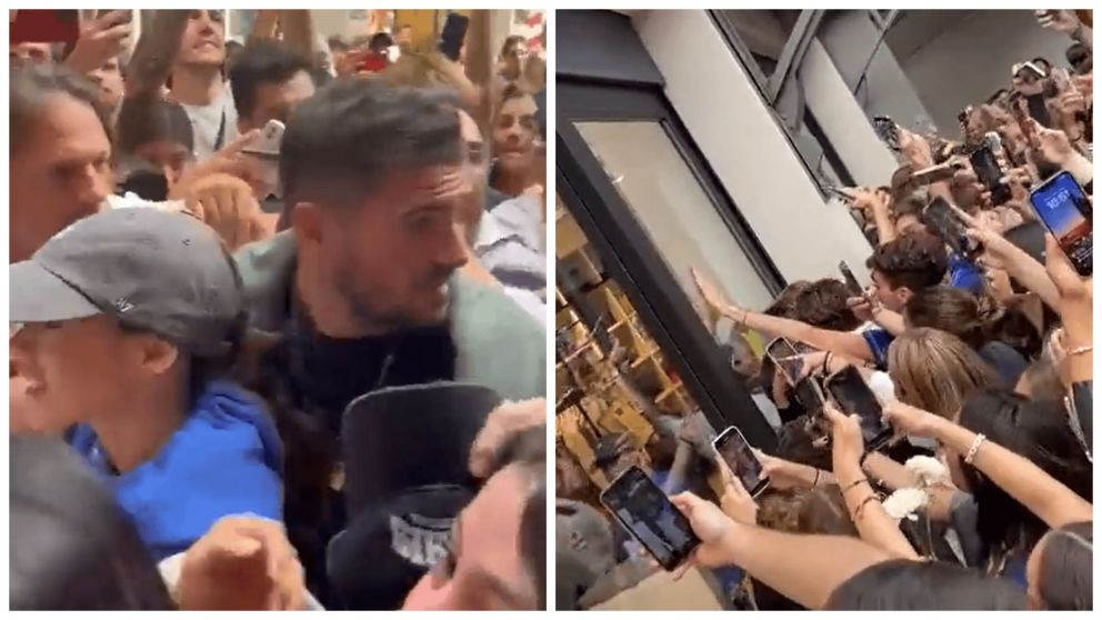 Rodrigo De Paul y Tini Stoessel revolucionaron un shopping.