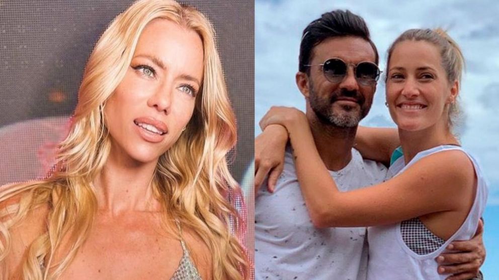 Fabián Cubero y Mica Viciconte, cerca de Nicole Neumann.