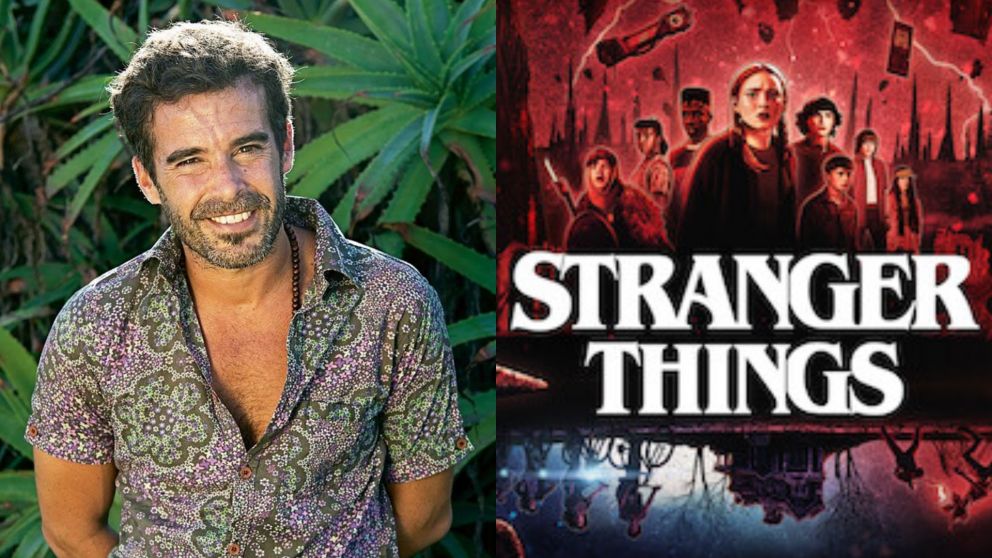 Nicolás Cabré, muy cholulo con una estrella de "Stranger Things".