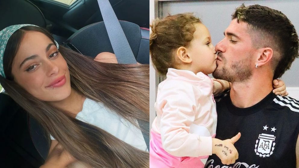 La dulce imagen de Tini Stoessel con la hija de Rodrigo De Paul en la cancha.