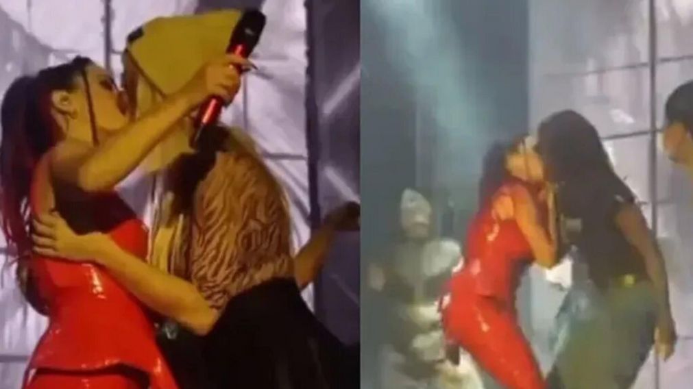 Lali Espósito reparte besos durante sus conciertos del "Disciplina Tour".