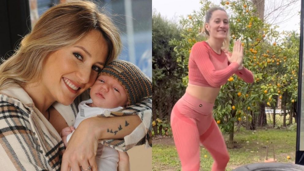 Mica Viciconte retomó su rutina de entrenamiento tras el nacimiento de Luca Cubero.
