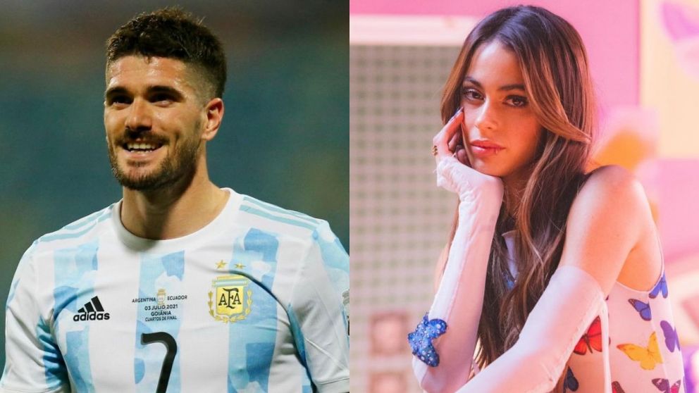 El rom�ntico saludo de Rodrigo de Paul a Tini Stoessel frente a las c�maras.