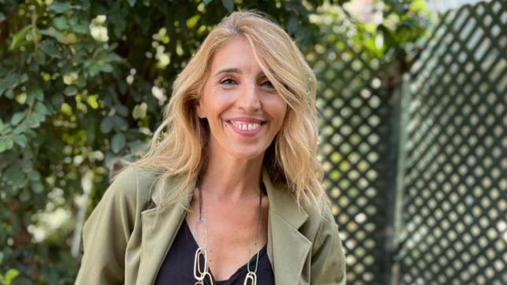 La ex "angelita" no se quiso sacar el tapabocas.