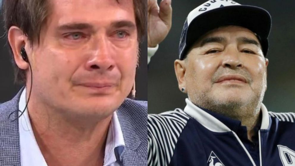 El conductor estalló en lágrimas al hablar de la muerte de Maradona.