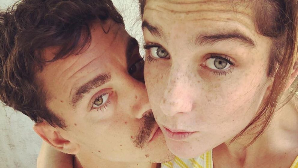 Con su novio, Sebastián Graviotto.