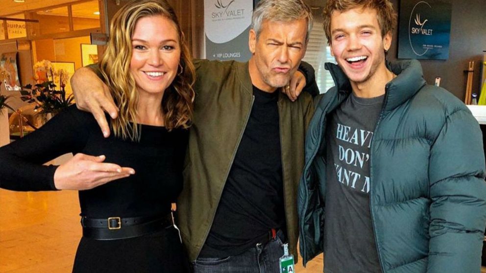 La actriz se fotografió con Franco Masini.