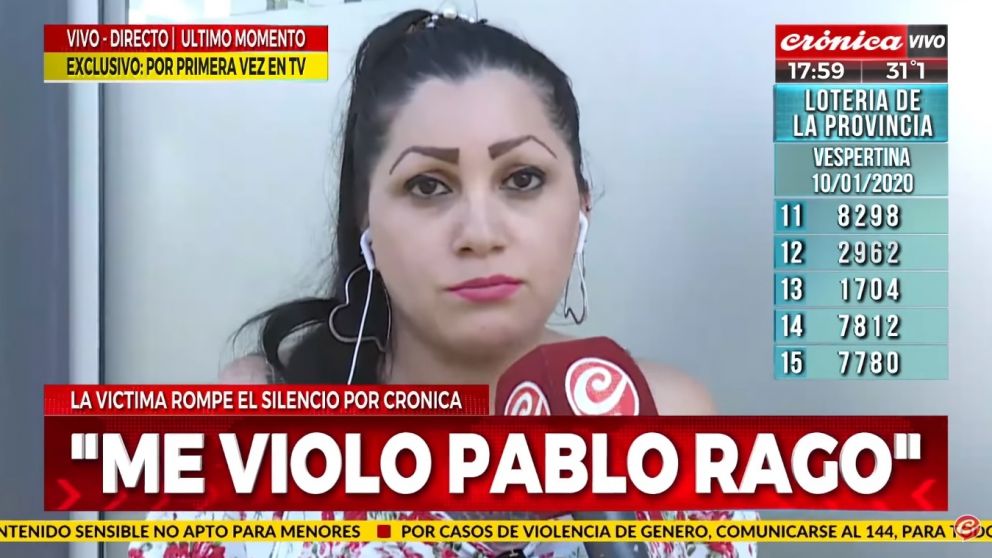 La palabra de la mujer que denunció a Pablo Rago.