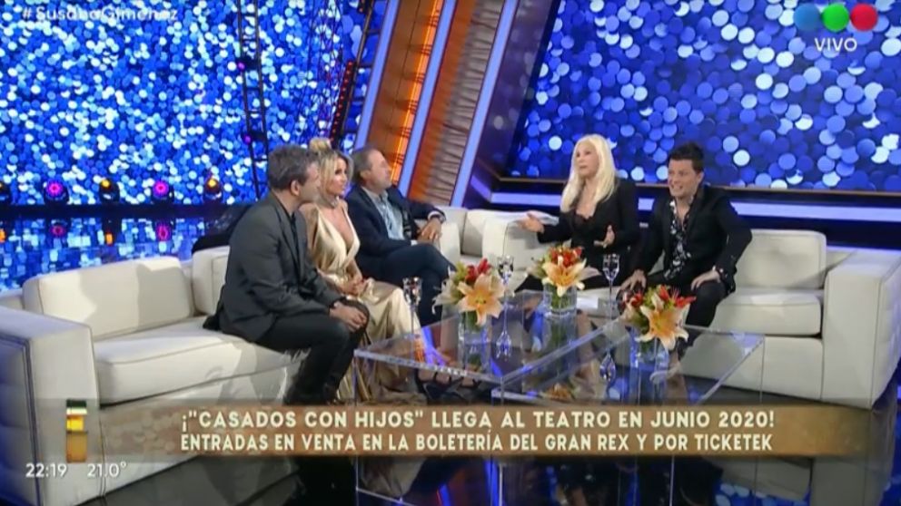 El elenco de "Casados con Hijos" se sentó en el living de Susana Giménez.