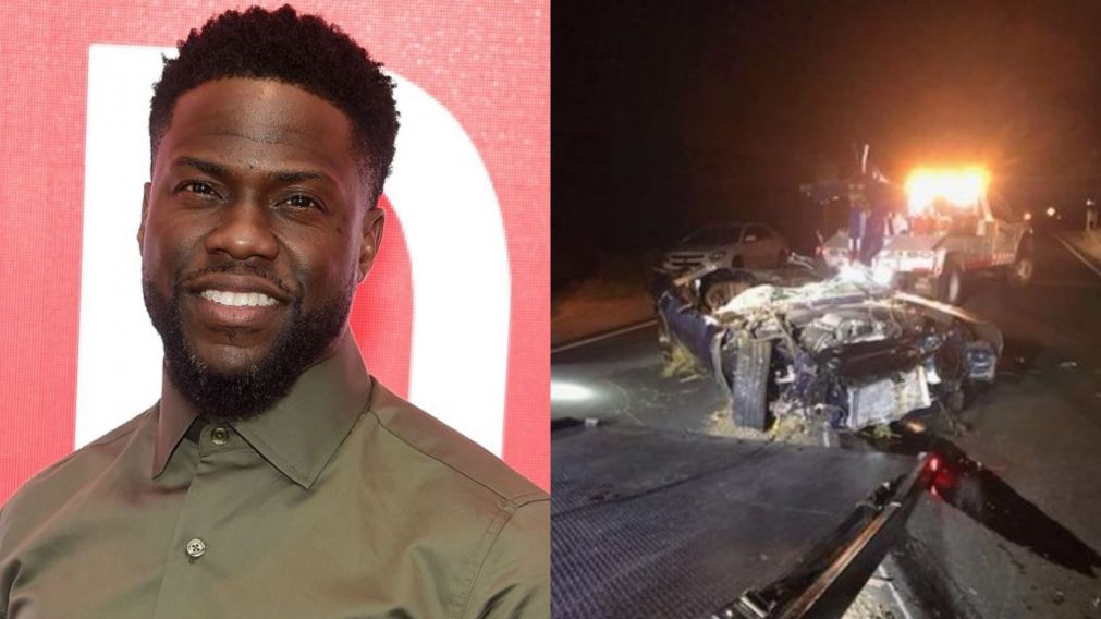 Así quedó el auto del actor.