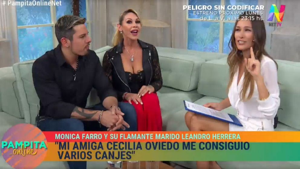 Pampita salió a bancar a Mónica Farro por los canjes.