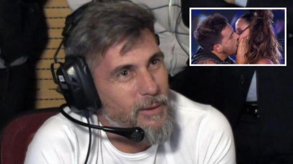 La reacci�n de "El Chato" Prada al ver el beso de Lourdes S�nchez y Fede Bal. 