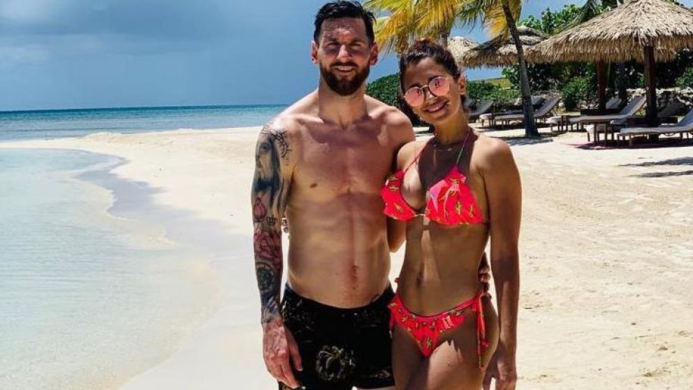 El divertido baile de Lionel Messi y Antonela Roccuzzo .