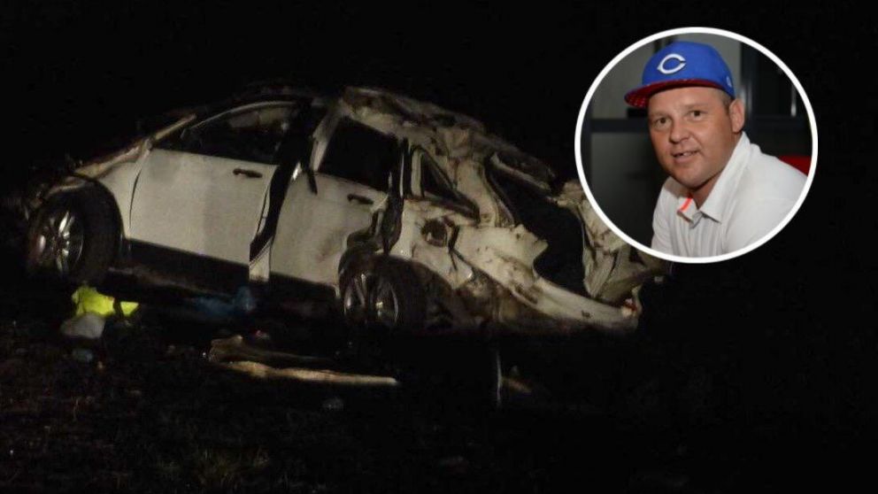 Así quedó el auto del cantante.
