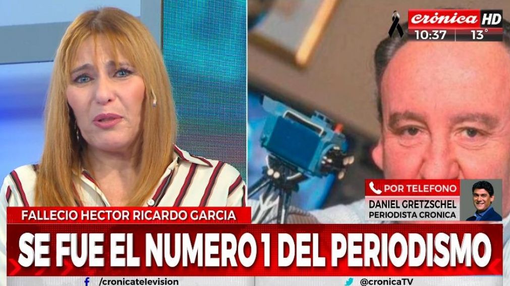 Emocionada, anunció la muerte de García.